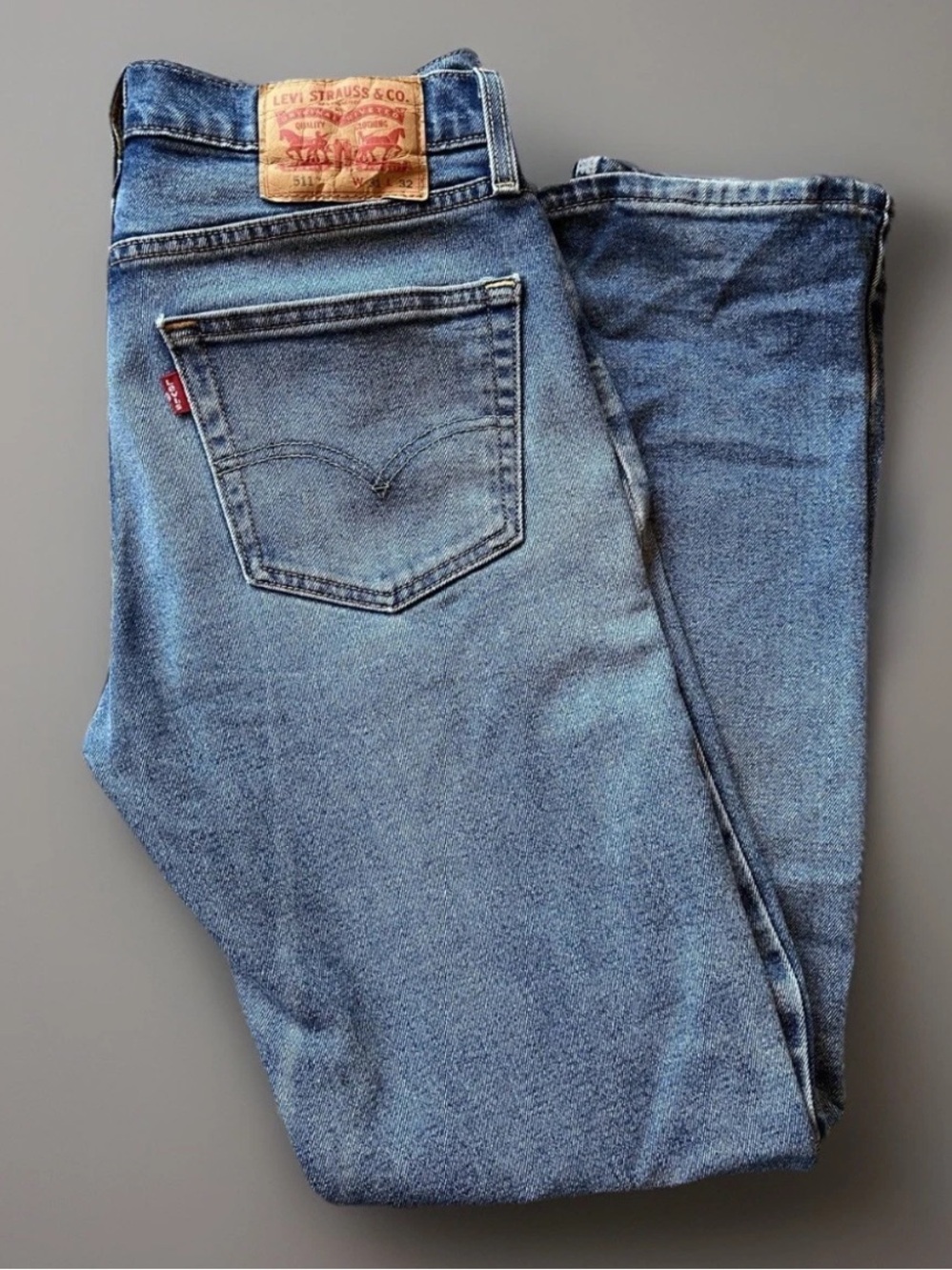 Levi's 511 Slim All Seasons Tech Jeans Men's 31x32 Crazy For Blue Ripped Knee